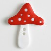 Kinderknopf Pilz - ROT/ WEISS - Größe: 35mm