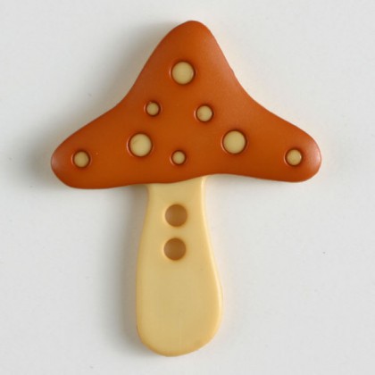 Kinderknopf Pilz - HELLBRAUN/ OCKER - Größe: 35mm