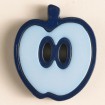 Kinderknopf Apfel - HELLBLAU/ BLAU - Größe: 25mm