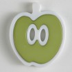 Kinderknopf Apfel - GRÜN/ WEISS - Größe: 25mm