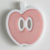 Kinderknopf Apfel - ROSA/ WEISS - Größe: 25mm