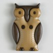Kinderknopf Eule - HELLBRAUN/ DUNKELBRAUN - Größe: 25mm