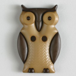 Kinderknopf Eule - HELLBRAUN/ DUNKELBRAUN - Größe: 25mm
