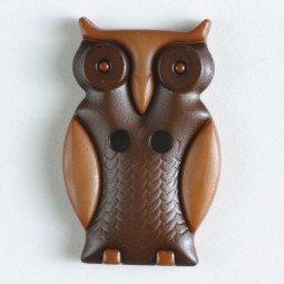 Kinderknopf Eule - DUNKELBRAUN/ BRAUN - Größe: 25mm