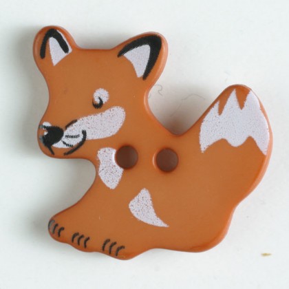 Kinderknopf Fuchs - BRAUN - Größe: 25mm