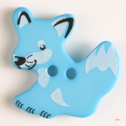 Kinderknopf Fuchs - BLAU - Größe: 25mm