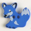 Kinderknopf Fuchs - BLAU - Größe: 25mm