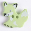 Kinderknopf Fuchs - GRÜN - Größe: 25mm