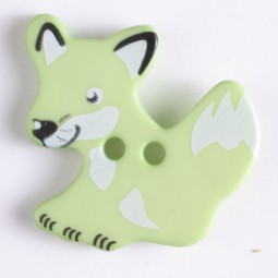 Kinderknopf Fuchs - GRÜN - Größe: 25mm