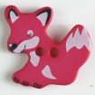 Kinderknopf Fuchs - PINK - Größe: 25mm