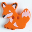 Kinderknopf Fuchs - ORANGE - Größe: 25mm