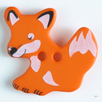 Kinderknopf Fuchs - ORANGE - Größe: 25mm