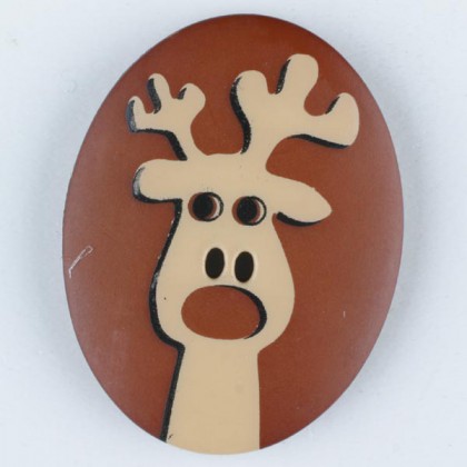 Kinderknopf Elch - BRAUN - Größe: 23mm
