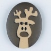 Kinderknopf Elch - BRAUN - Größe: 23mm