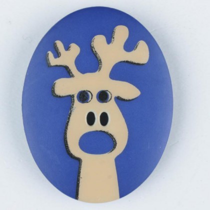 Kinderknopf Elch - BLAU - Größe: 23mm