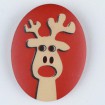 Kinderknopf Elch - ROT - Größe: 30mm