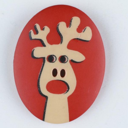 Kinderknopf Elch - ROT - Größe: 30mm