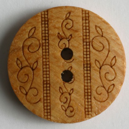 Holzknopf - BRAUN - Größe: 18mm