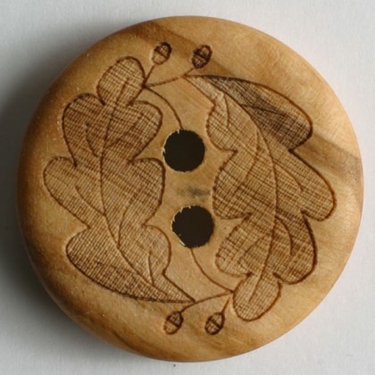 Holzknopf - BRAUN - Größe: 28mm