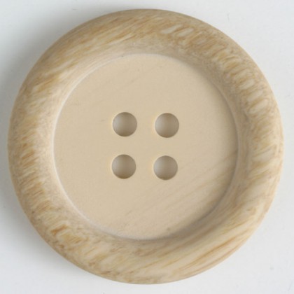 Holz-Imitationknopf - BEIGE - Größe: 23mm