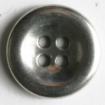 Vollmetallknopf - ALTSILBER - Größe: 18mm
