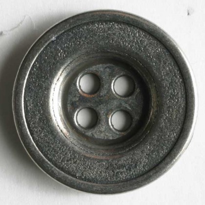Vollmetallknopf - ALTSILBER - Größe: 15mm