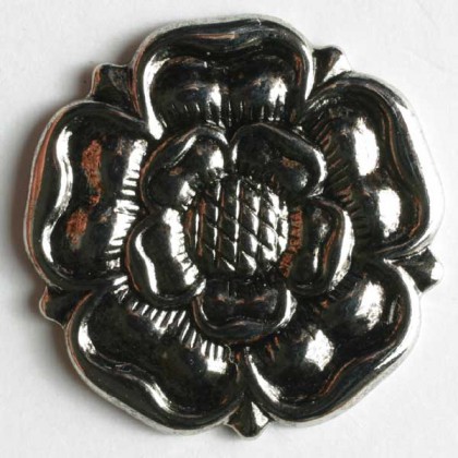 Vollmetallknopf - ALTSILBER - Größe: 15mm