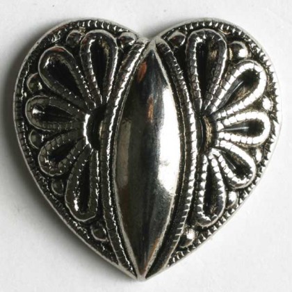Vollmetallknopf - ALTSILBER - Größe: 15mm