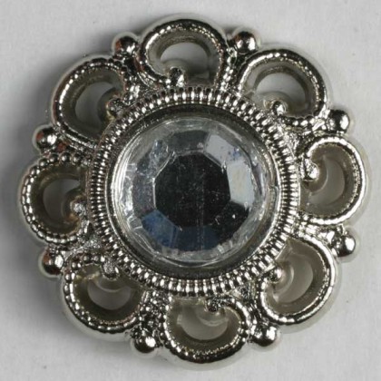 Strassknopf - SILBER - Größe: 20mm