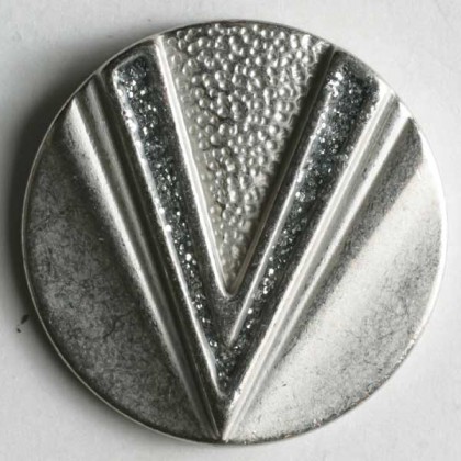 Emaillierter Vollmetallknopf - MATTSILBER - Größe: 23mm