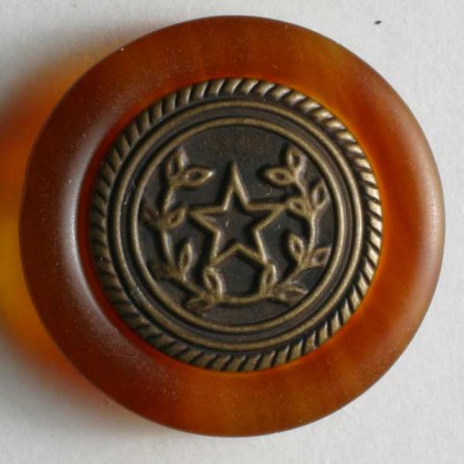 Zweiteiliger Knopf Kunststoff - BRAUN - Größe: 15mm