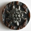 Hirschhorn-Imitationknopf - BRAUN - Größe: 18mm