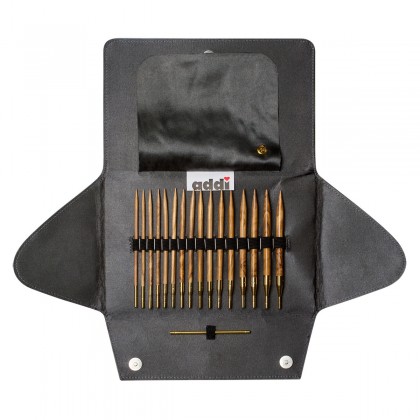 addiClick OLIVENHOLZ Austauschbare Rundstricknadeln Maß: 3,5-8mm/60-100cm Set