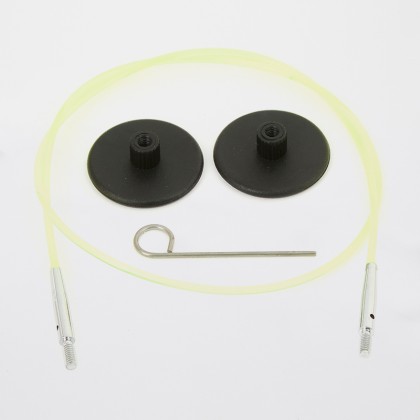 Seil für Nadelspitzen neongrün/silber Länge: 60cm