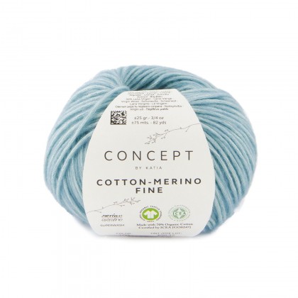 COTTON-MERINO FINE - CONCEPT - CELESTE SUCIO (100)