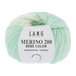 MERINO 200 BÉBÉ COLOR - MINT/ ECRU (0458)