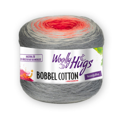 BOBBEL COTTON - Woolly Hugs - GRAU/ KORALLE (65)