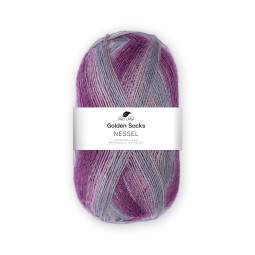 GOLDEN SOCKS NESSEL - FLIEDER/ GRAU (80)