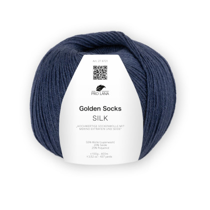 GOLDEN SOCKS SILK - DUNKELBLAU MELIERT (58)