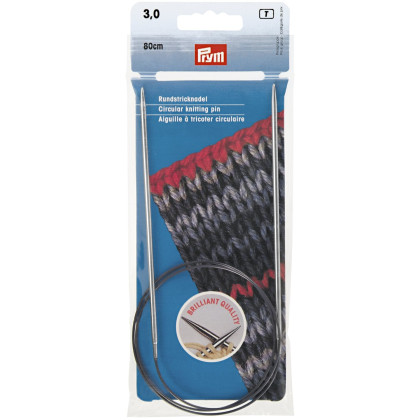 RUNDSTRICKNADEL Messing Maß: 3mm/80cm