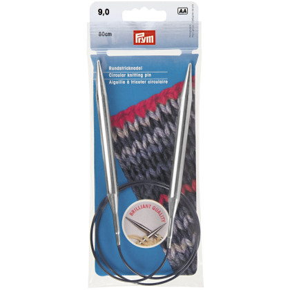 RUNDSTRICKNADEL Messing Maß: 9mm/80cm