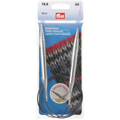 RUNDSTRICKNADEL Messing Maß: 10mm/80cm