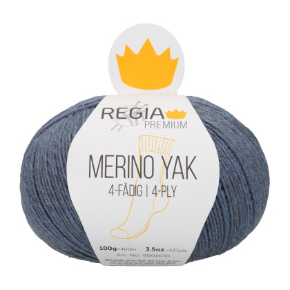 MERINO YAK 4-FÄDIG - PREMIUM - JEANS MELIERT (07523)