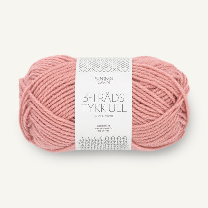 3-TRÅDS TYKK ULL - GAMMELROSA (4023)