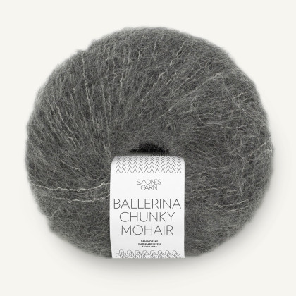 BALLERINA CHUNKY MOHAIR - DARK GREY MOTTLED (1053)