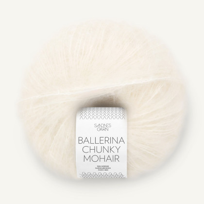 BALLERINA CHUNKY MOHAIR - TRUE WHITE (1001)