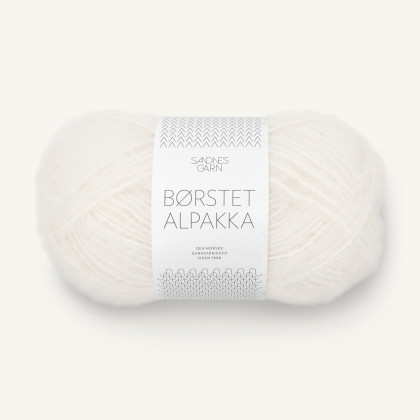 BØRSTET ALPAKKA - HVIT (1001)