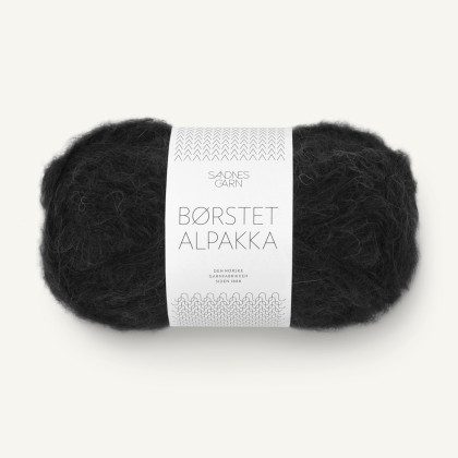 BØRSTET ALPAKKA - SVART (1099)