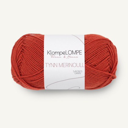 TYNN MERINOULL KlompeLOMPE - RØD TELG (3837)