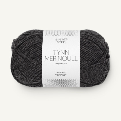 TYNN MERINOULL - MØRK GRÅMELERT (1055)